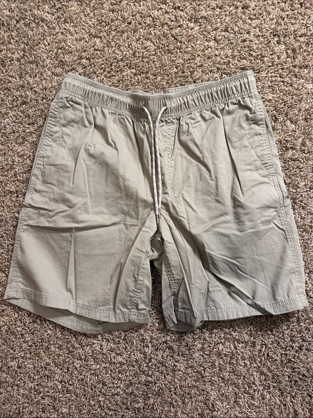 Amazon Essentials Men's Light Beige Drawstring Athletic Shorts